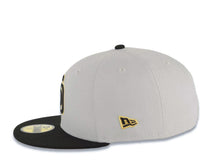 Load image into Gallery viewer, San Diego Padres New Era MLB 59FIFTY 5950 Fitted Cap Hat Gray Crown Black Visor Black/Yellow Logo 25th Anniversary Side Patch Gray UV
