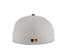 Load image into Gallery viewer, San Diego Padres New Era MLB 59FIFTY 5950 Fitted Cap Hat Gray Crown Black Visor Black/Yellow Logo 25th Anniversary Side Patch Gray UV
