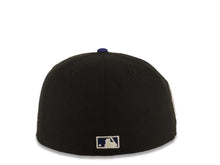 Load image into Gallery viewer, San Diego Padres New Era MLB 59FIFTY 5950 Fitted Cap Hat Black Crown Royal Blue Visor White/Blue Logo 25th Anniversary Side Patch Gray UV
