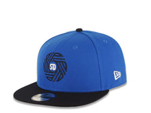 Load image into Gallery viewer, San Diego FC New Era MLS 9FIFTY 950 Snapback Cap Hat Navy Blue Crown Black Visor Black/White Logo Gray UV
