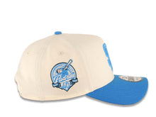 Load image into Gallery viewer, San Diego Padres New Era MLB 9FORTY 940 Adjustable A-Frame Cap Hat Cream Crown Light Blue Visor Blue Logo 40th Anniversary Side Patch Gray UV

