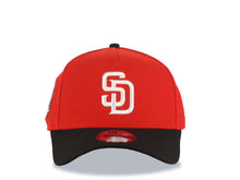 Load image into Gallery viewer, San Diego Padres New Era MLB 9FORTY 940 Adjustable A-Frame Cap Hat Red Crown Black Visor White Logo 20th Anniversary Petco Park Side Patch
