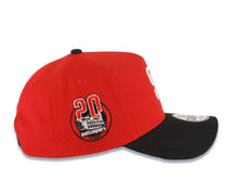 Load image into Gallery viewer, San Diego Padres New Era MLB 9FORTY 940 Adjustable A-Frame Cap Hat Red Crown Black Visor White Logo 20th Anniversary Petco Park Side Patch
