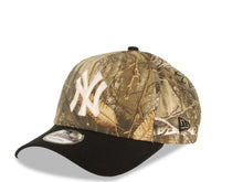 Load image into Gallery viewer, New York Yankees New Era MLB 9FORTY 940 Adjustable A-Frame Cap Hat Real Tree Edge Camo Crown Black Visor White Logo 2024 World Series Side Patch
