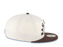 Load image into Gallery viewer, San Diego Padres New Era MLB 59FIFTY 5950 Fitted Cap Hat Cream Crown Brown Visor Brown Script Logo 1969 Major League Baseball Gray UV
