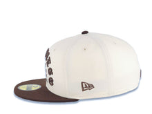 Load image into Gallery viewer, San Diego Padres New Era MLB 59FIFTY 5950 Fitted Cap Hat Cream Crown Brown Visor Brown Script Logo 1969 Major League Baseball Gray UV
