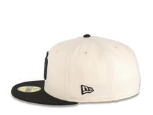 Load image into Gallery viewer, San Diego Padres New Era MLB 59FIFTY 5950 Fitted Cap Hat Cream Crown Black Visor Black Logo Yu Darvish #11 Side Patch Gray UV
