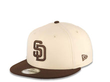 Load image into Gallery viewer, San Diego Padres New Era MLB 9FIFTY 950 Snapback Cap Hat Cream Crown Brown Visor Brown Logo 1998 World Series Side Patch Gray UV

