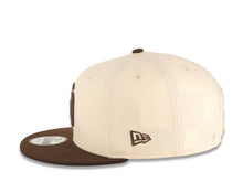 Load image into Gallery viewer, San Diego Padres New Era MLB 9FIFTY 950 Snapback Cap Hat Cream Crown Brown Visor Brown Logo 1998 World Series Side Patch Gray UV

