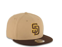 Load image into Gallery viewer, San Diego Padres New Era MLB 9FIFTY 950 Snapback Cap Hat Khaki Crown Brown Visor Brown/Yellow Logo Brown UV
