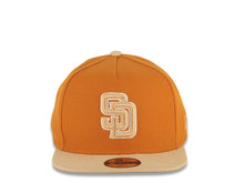 Load image into Gallery viewer, (Youth) San Diego Padres New Era MLB 9FIFTY 950 Kid Snapback A-Frame Cap Hat Light Brown Crown Khaki Visor Khaki/White Logo
