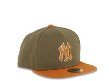 Load image into Gallery viewer, (Youth) New York Yankees New Era MLB 9FIFTY 950 Snapback Kid A-Frame Cap Hat Olive Green Crown Light Brown Visor Light Brown/White Logo Gray UV
