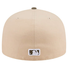 Load image into Gallery viewer, (Youth) San Diego Padres New Era MLB 59FIFTY 5950 Kid A-Frame Fitted Cap Hat Light Khaki Crown Olive Green Visor Green/White Logo (2-Tone Color Pack)

