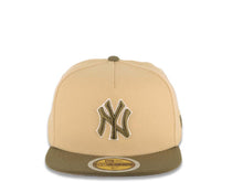 Load image into Gallery viewer, (Youth) New York Yankees New Era MLB 59FIFTY 5950 Kid Fitted Cap Hat Khaki Crown Olive Green Visor Olive Green/White Logo Gray UV
