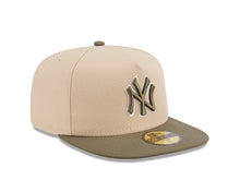 Load image into Gallery viewer, New York Yankees New Era MLB 59FIFTY 5950 Fitted A-Frame Cap Hat Light Khaki Crown Olive Green Visor Green/White Logo (2-Tone Color Pack)
