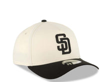 Load image into Gallery viewer, San Diego Padres New Era MLB 9FORTY 940 Adjustable A-Frame Cap Hat Cream Crown Black Visor Black Logo Gray UV
