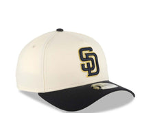 Load image into Gallery viewer, San Diego Padres New Era MLB 9FORTY 940 Adjustable A-Frame Cap Hat Cream Crown Black Visor Black/Metallic Gold Logo Gray UV
