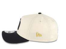 Load image into Gallery viewer, San Diego Padres New Era MLB 9FORTY 940 Adjustable A-Frame Cap Hat Cream Crown Black Visor Black/Metallic Gold Logo Gray UV
