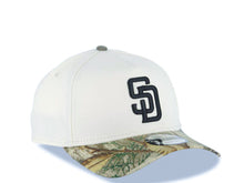 Load image into Gallery viewer, San Diego Padres New Era MLB 9FORTY 940 Adjustable A-Frame Cap Hat Cream Crown Real Tree Edge Camo Visor Black Logo
