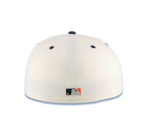 Load image into Gallery viewer, San Diego Padres New Era MLB 59FIFTY 5950 Fitted Cap Hat Cream Crown Navy Blue Visor Navy Blue/White/Orange Script Logo Gray UV

