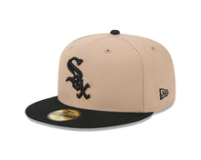 Load image into Gallery viewer, Chicago White Sox New Era MLB 59FIFTY 5950 Fitted Cap Hat Khaki Crown Black Visor Black Logo
