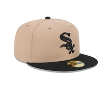 Load image into Gallery viewer, Chicago White Sox New Era MLB 59FIFTY 5950 Fitted Cap Hat Khaki Crown Black Visor Black Logo
