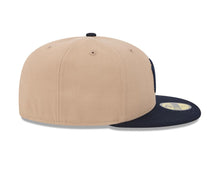 Load image into Gallery viewer, New York Yankees New Era MLB 59FIFTY 5950 Fitted Cap Hat Khaki Crown Navy Blue Visor Navy Blue Logo
