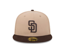 Load image into Gallery viewer, San Diego Padres New Era MLB 59FIFTY 5950 Fitted Cap Hat Khaki Crown Brown Visor Brown Logo
