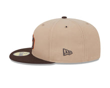 Load image into Gallery viewer, San Diego Padres New Era MLB 59FIFTY 5950 Fitted Cap Hat Khaki Crown Brown Visor Brown/Orange Retro Cooperstown Logo
