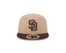 Load image into Gallery viewer, (Youth) San Diego Padres New Era MLB 59FIFTY 5950 Kid Fitted Cap Hat Khaki Crown Brown Visor Brown Logo
