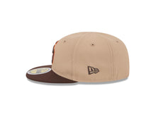 Load image into Gallery viewer, (Youth) San Diego Padres New Era MLB 59FIFTY 5950 Kid Fitted Cap Hat Khaki Crown Brown Visor Brown/Orange Cooperstown Logo
