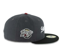 Load image into Gallery viewer, San Diego Padres New Era MLB 59FIFTY 5950 Fitted Cap Hat Dark Gray Crown Black Visor White Script/Text Logo 1998 World Series Side Patch Green UV
