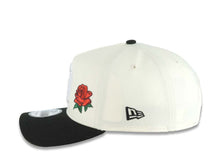 Load image into Gallery viewer, San Diego Padres New Era MLB 9FORTY 940 Adjustable A-Frame Cap Hat Cream Crown Black Visor White Logo With Red Rose 40th Anniversary Side Patch Gray UV
