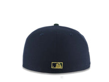 Load image into Gallery viewer, San Diego Padres New Era MLB 59FIFTY 5950 Fitted Cap Hat Navy Blue Crown Brown Visor Light Khaki/Green Logo 1998 World Series Side Patch Gray UV
