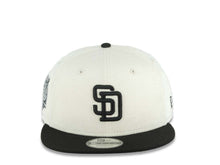 Load image into Gallery viewer, (Corduroy Crown) San Diego Padres New Era MLB 9FIFTY 950 Snapback Cap Hat Cream Crown Black Visor Black Logo 40th Anniversary Side Patch Gray UV
