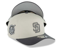 Load image into Gallery viewer, San Diego Padres New Era MLB 9FORTY 940 Adjustable A-Frame Cap Hat Stone Crown Dark Gray Visor Dark Gray Logo 40th Anniversary Side Patch Gray UV
