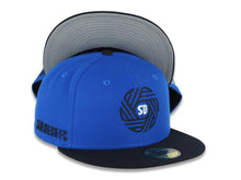 Load image into Gallery viewer, San Diego FC New Era 59FIFTY 5950 Fitted Cap Hat Royal Blue Navy Blue Visor White/Navy Blue Logo Gray UV
