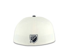 Load image into Gallery viewer, San Diego FC New Era MLS 59FIFTY 5950 Fitted Cap Hat Cream Crown Navy Blue Visor Navy Blue Logo Gray UV
