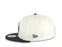Load image into Gallery viewer, San Diego FC New Era MLS 59FIFTY 5950 Fitted Cap Hat Cream Crown Navy Blue Visor Navy Blue Logo Gray UV
