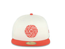 Load image into Gallery viewer, San Diego FC New Era MLS 59FIFTY 5950 Fitted Cap Hat Cream Crown Red Visor Red Logo Gray UV
