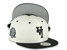 Load image into Gallery viewer, Los Angeles Dodgers New Era MLB 9FIFTY 950 Snapback Cap Hat Cream Crown Black Visor Black Upside Down Logo 60th Anniversary Side Patch
