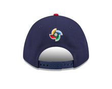 Load image into Gallery viewer, USA New Era 9FORTY 940 Adjustable Cap Hat Navy Blue Crown Red Visor Team Color Logo USA Flag Side Patch
