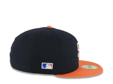 Load image into Gallery viewer, San Diego Padres New Era MLB 59FIFTY 5950 Fitted Cap Hat Navy Blue Crown Orange Visor White/Orange Logo Batterman Batty Side Patch Gray UV
