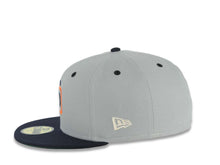 Load image into Gallery viewer, San Diego Padres New Era MLB 59FIFTY 5950 Fitted Cap Hat Gray Crown Navy Blue Visor Navy Blue/Orange Logo 25th Anniversary Side Patch Green UV
