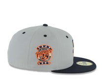 Load image into Gallery viewer, San Diego Padres New Era MLB 59FIFTY 5950 Fitted Cap Hat Gray Crown Navy Blue Visor Navy Blue/Orange Logo 25th Anniversary Side Patch Green UV
