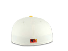 Load image into Gallery viewer, San Diego Padres New Era MLB 59FIFTY 5950 Fitted Cap Hat Cream Crown Yellow Visor Navy Blue/Yellow/Orange Logo 40th Anniversary Side Patch Red UV
