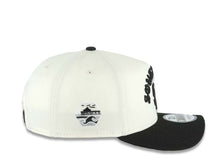 Load image into Gallery viewer, San Diego Padres New Era MLB 9FORTY 940 Adjustable A-Frame Cap Hat Cream Crown Black Visor Black Script/Text Logo South Bay Pier Side Patch Gray UV
