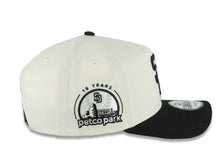 Load image into Gallery viewer, San Diego Padres New Era MLB 9FORTY 940 Adjustable A-Frame Cap Hat Cream Crown Black Visor Black Logo 10 Years Petco Park Side Patch
