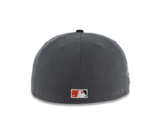 Load image into Gallery viewer, Los Angeles Dodgers New Era MLB 59FIFTY 5950 Fitted Cap Hat Dark Gray Crown Black Visor Red Logo 40th Anniversary Stadium Side Patch
