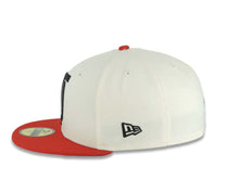 Load image into Gallery viewer, Tijuana Toros New Era LMB 59FIFTY 5950 Fitted Cap Hat Cream Crown Red Visor Black Logo 2021 Champeon Del Norte Side Patch 
